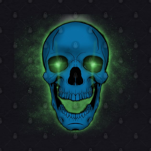 Skull Glows Green by Joebarondesign